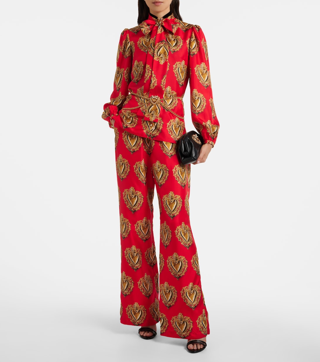 Printed high-rise silk palazzo pants | Dolce&Gabbana
