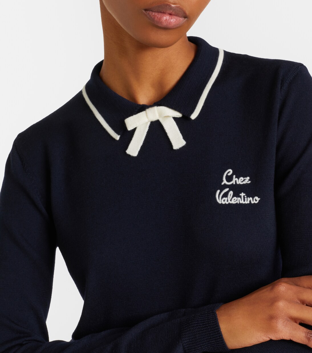 Chez Valentino virgin wool polo sweater | Valentino
