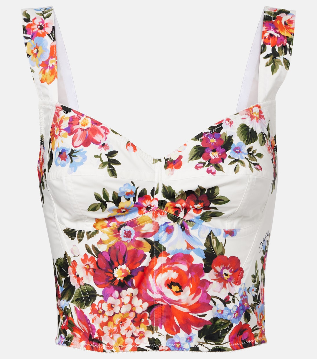 Floral cotton-blend bustier top | Dolce&Gabbana