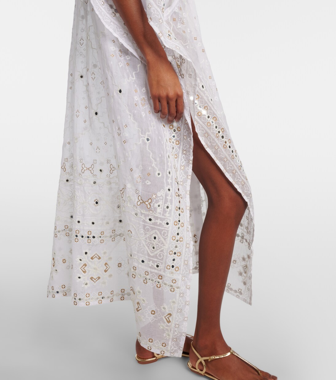 Embroidered cotton kaftan | Juliet Dunn