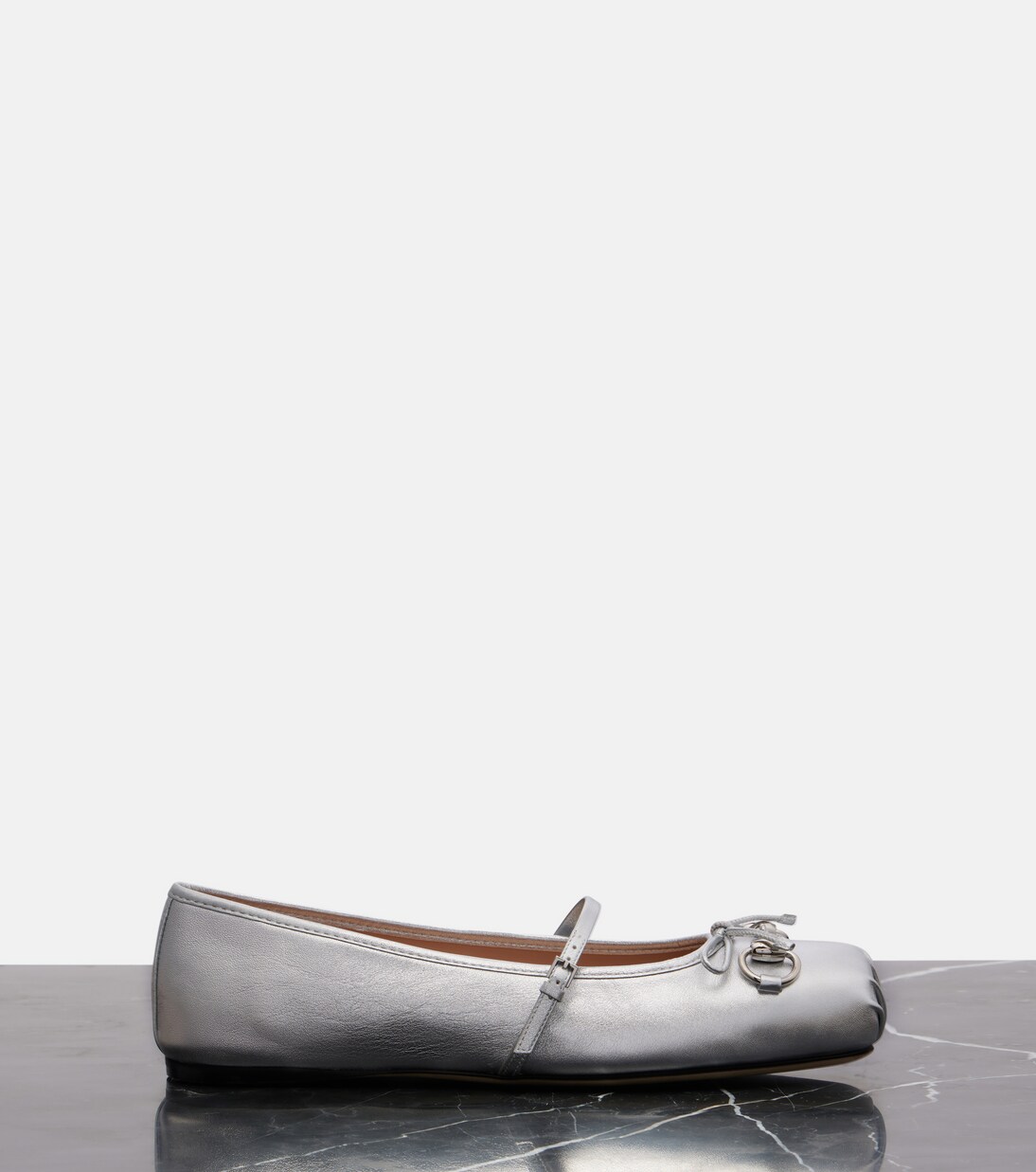 Gucci Horsebit metallic leather ballet flats | Gucci