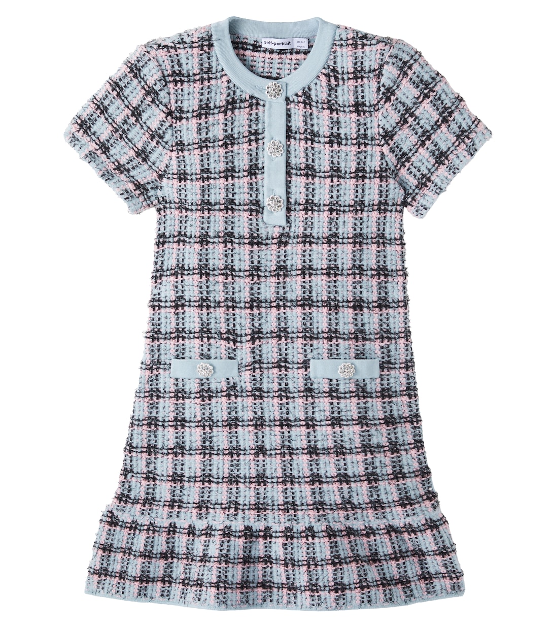 Checked cotton-blend tweed dress | Self-Portrait Kids