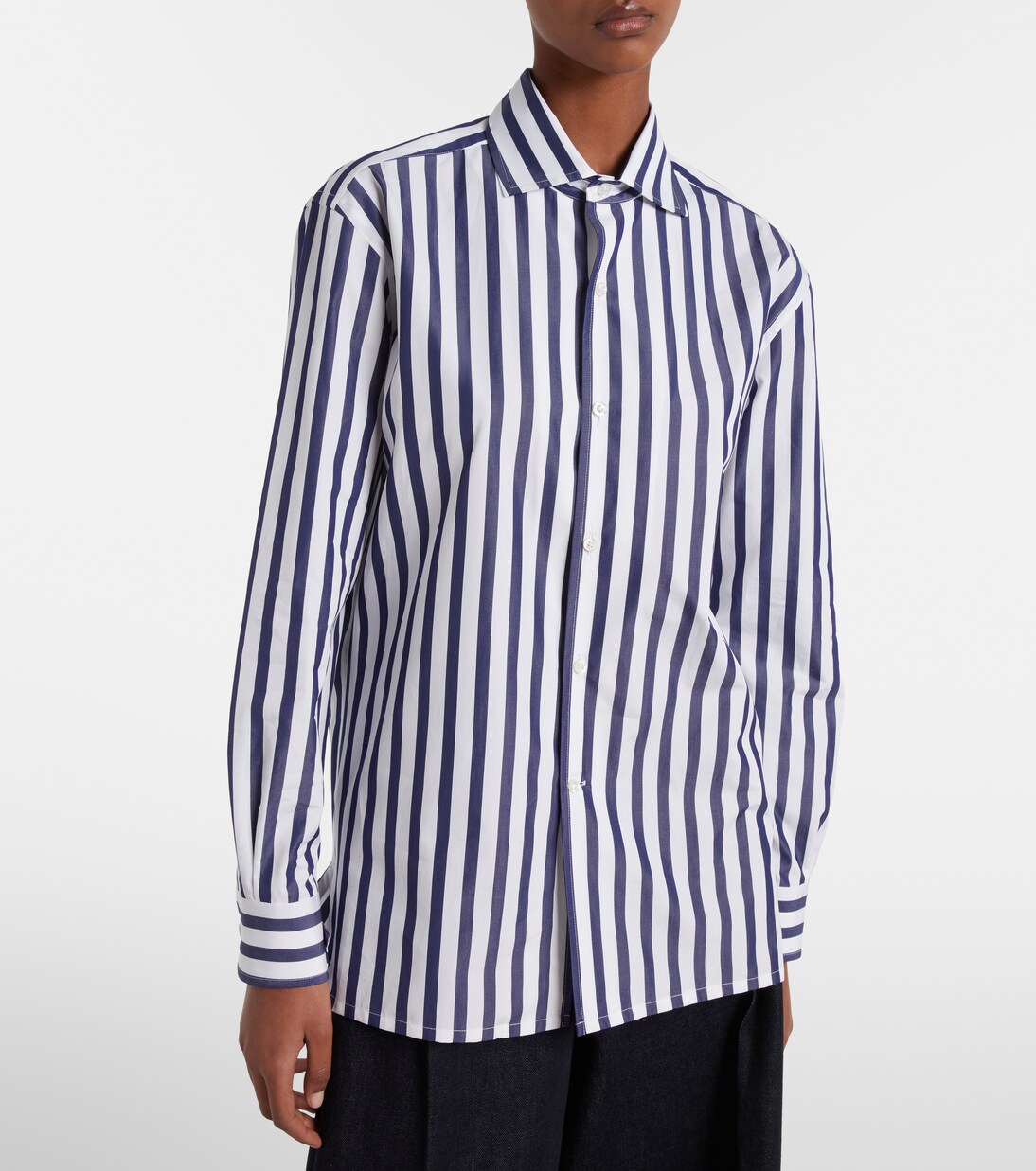 Camisa de popelín de algodón a rayas | Ralph Lauren Collection