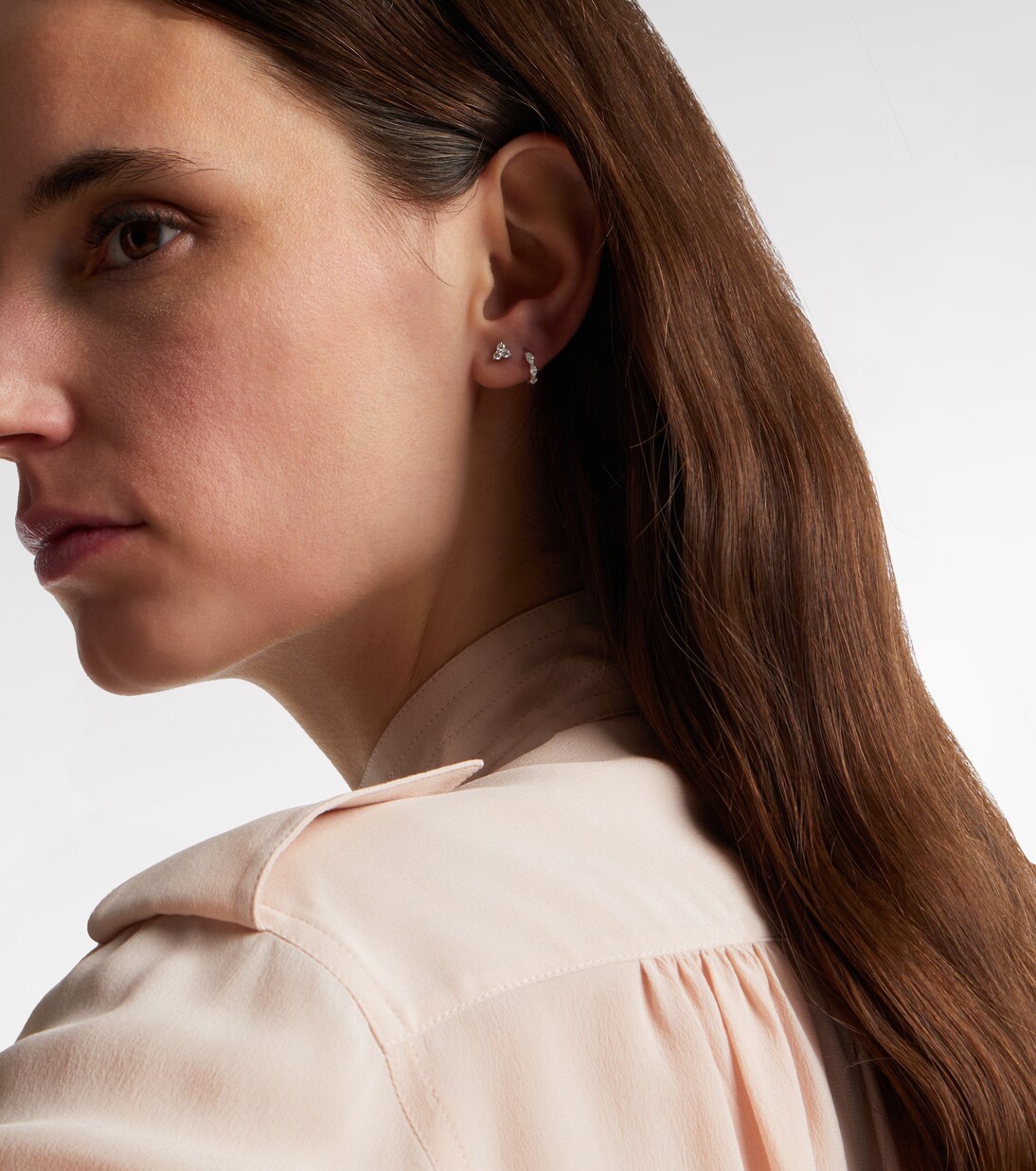 18kt white gold (750/1000) single earring with diamonds | Maria Tash