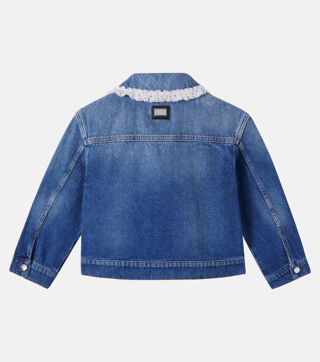 Lace-trimmed denim jacket | Dolce&Gabbana Kids