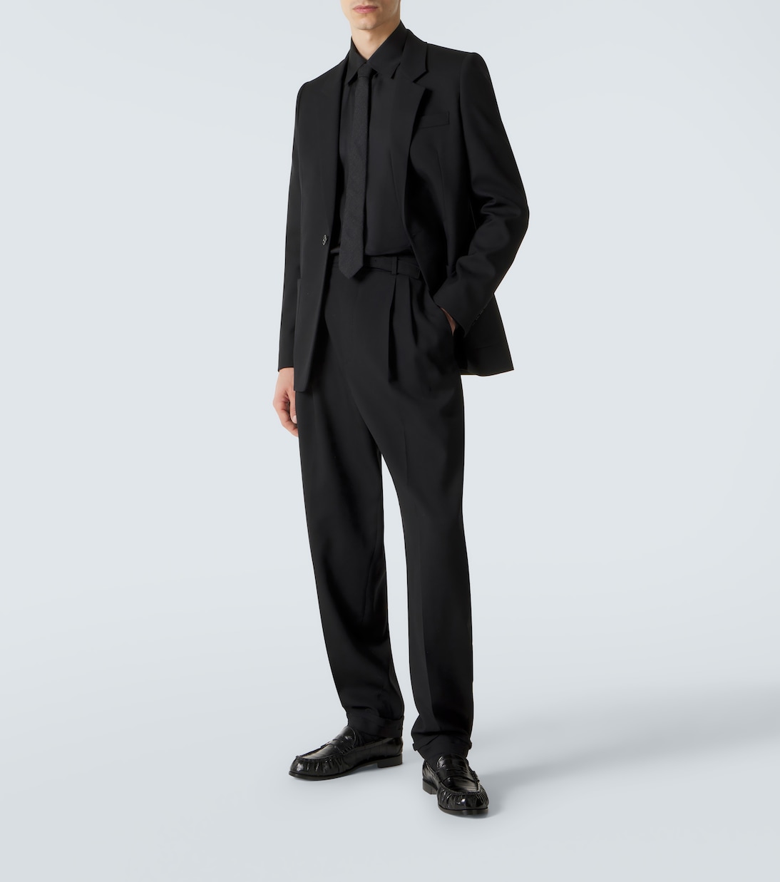 Wool gabardine straight pants | Saint Laurent
