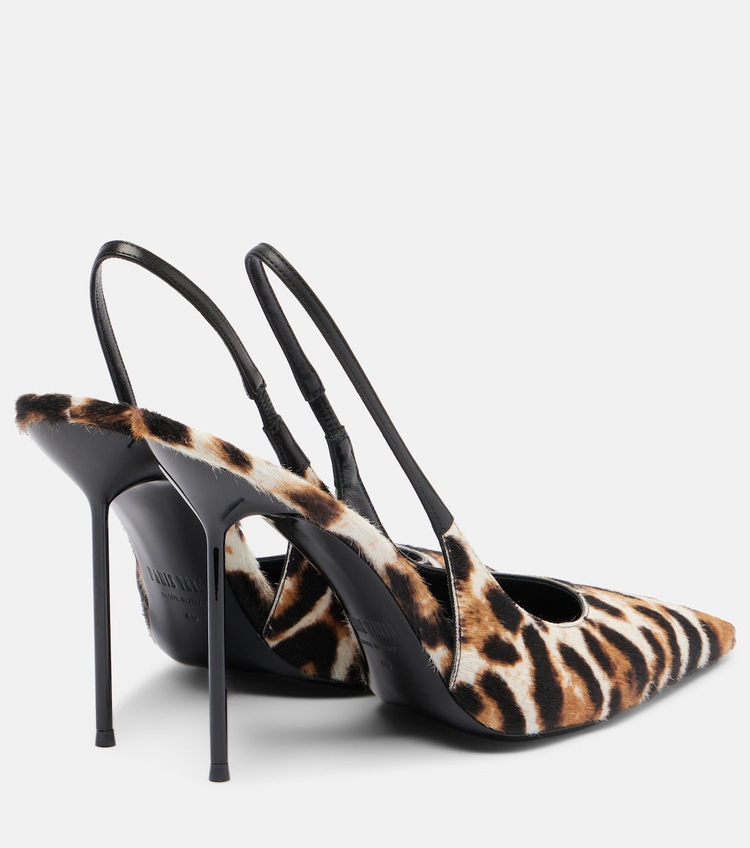 Lidia 105 leopard-print calf hair slingback pumps | Paris Texas