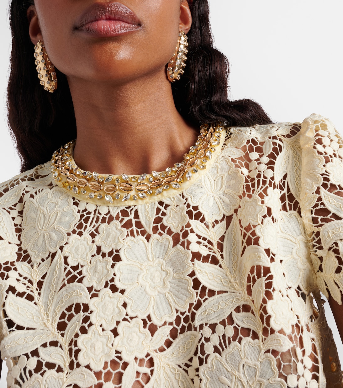 Crystal-embellished earrings | Self-Portrait