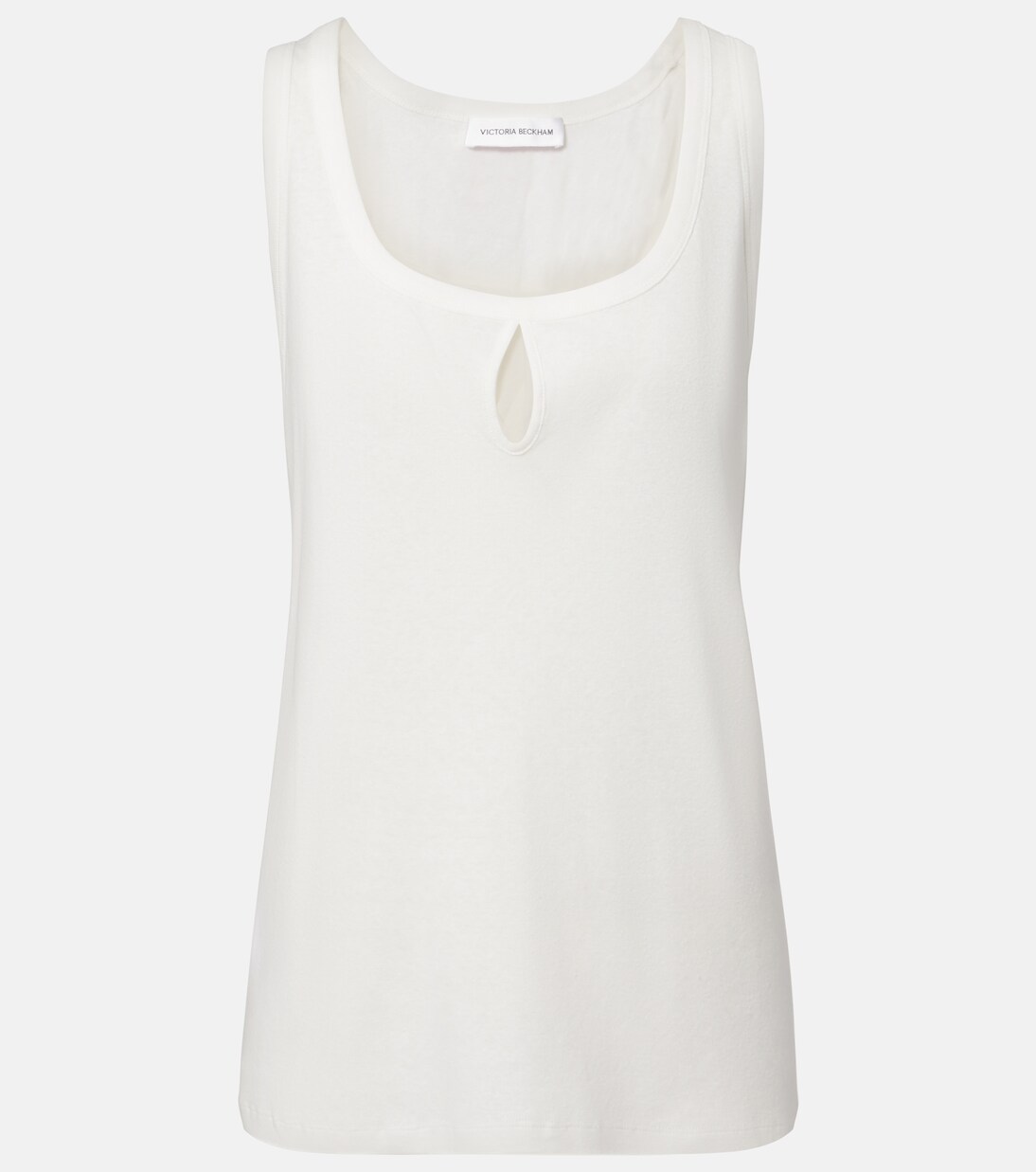 Split cotton and linen tank top | Victoria Beckham