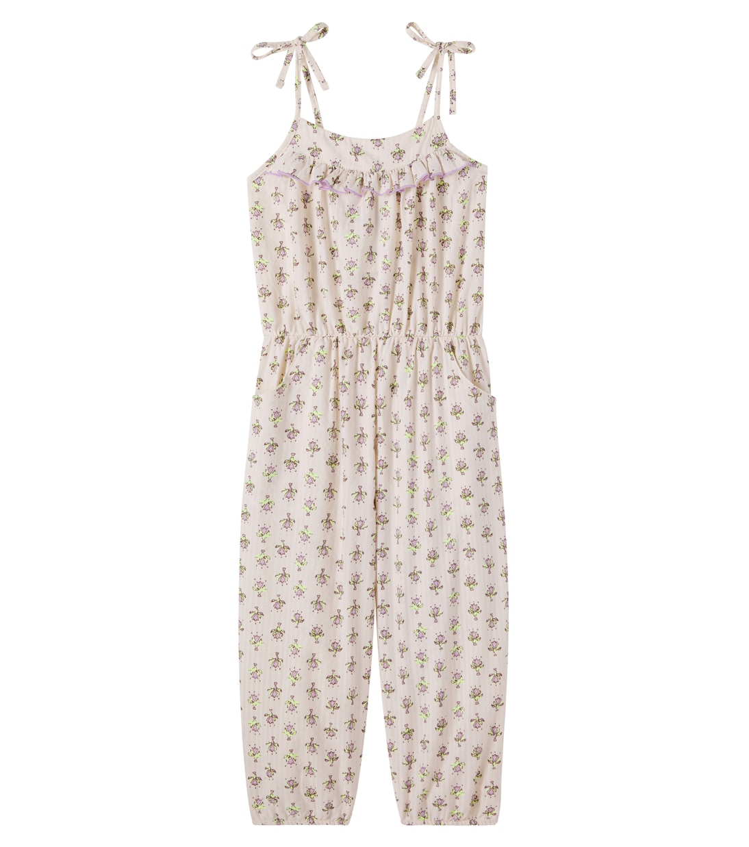 Sunny floral cotton overalls | Cozmo