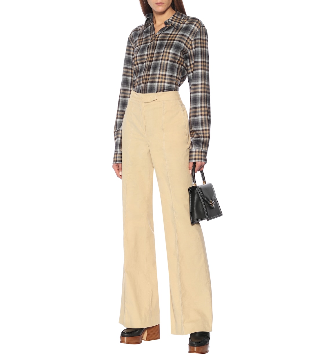 Pantalon évasé Leda à taille haute en coton | Gabriela Hearst
