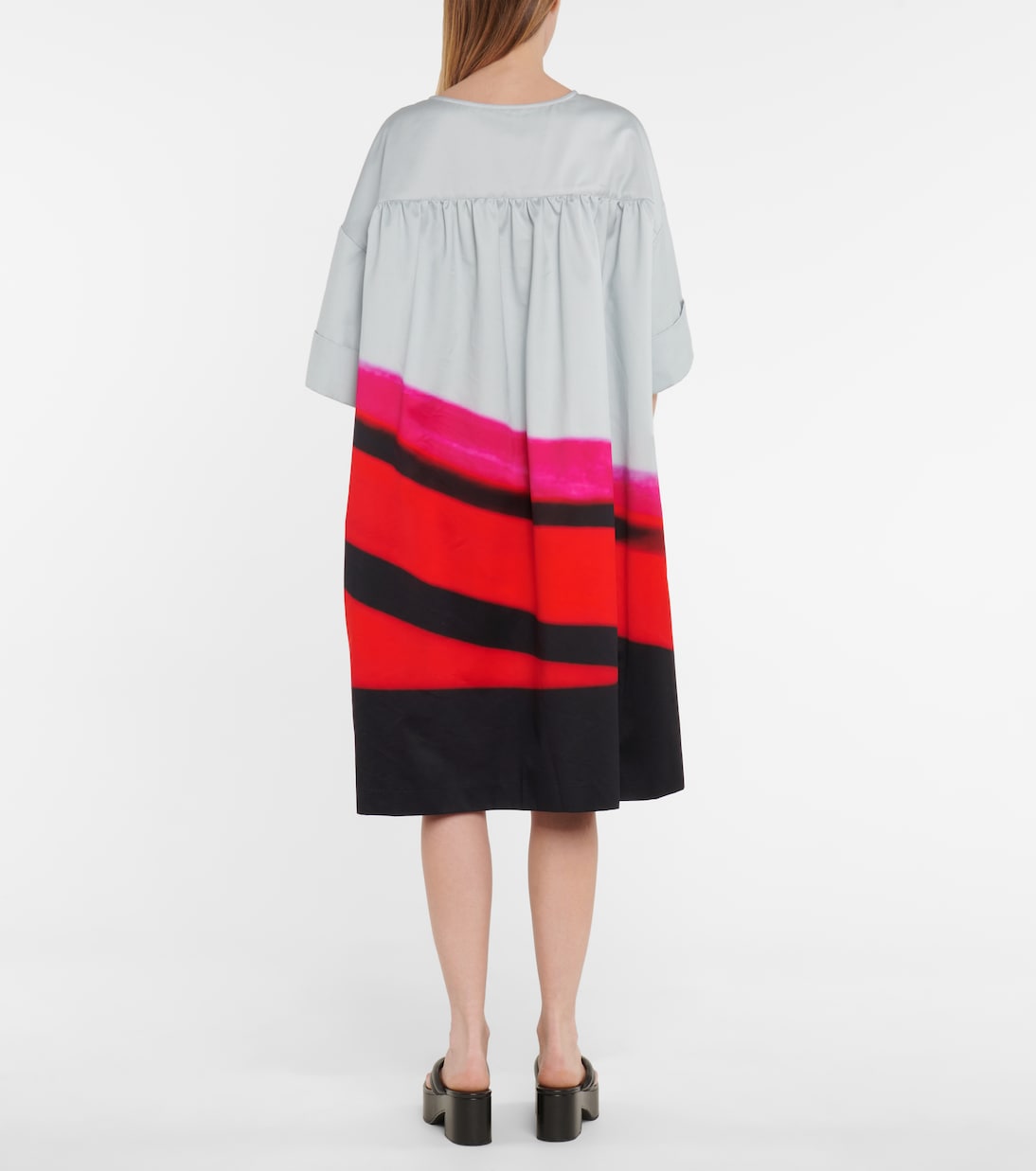 Striped satin midi dress | Dries Van Noten