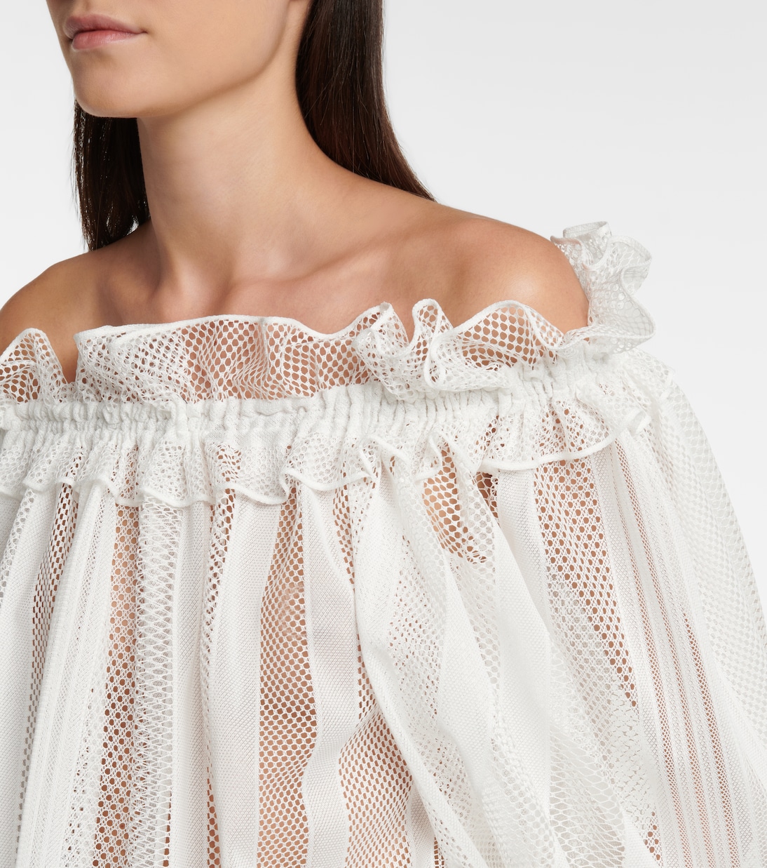 Off-Shoulder-Bluse aus Mesh | Alaïa