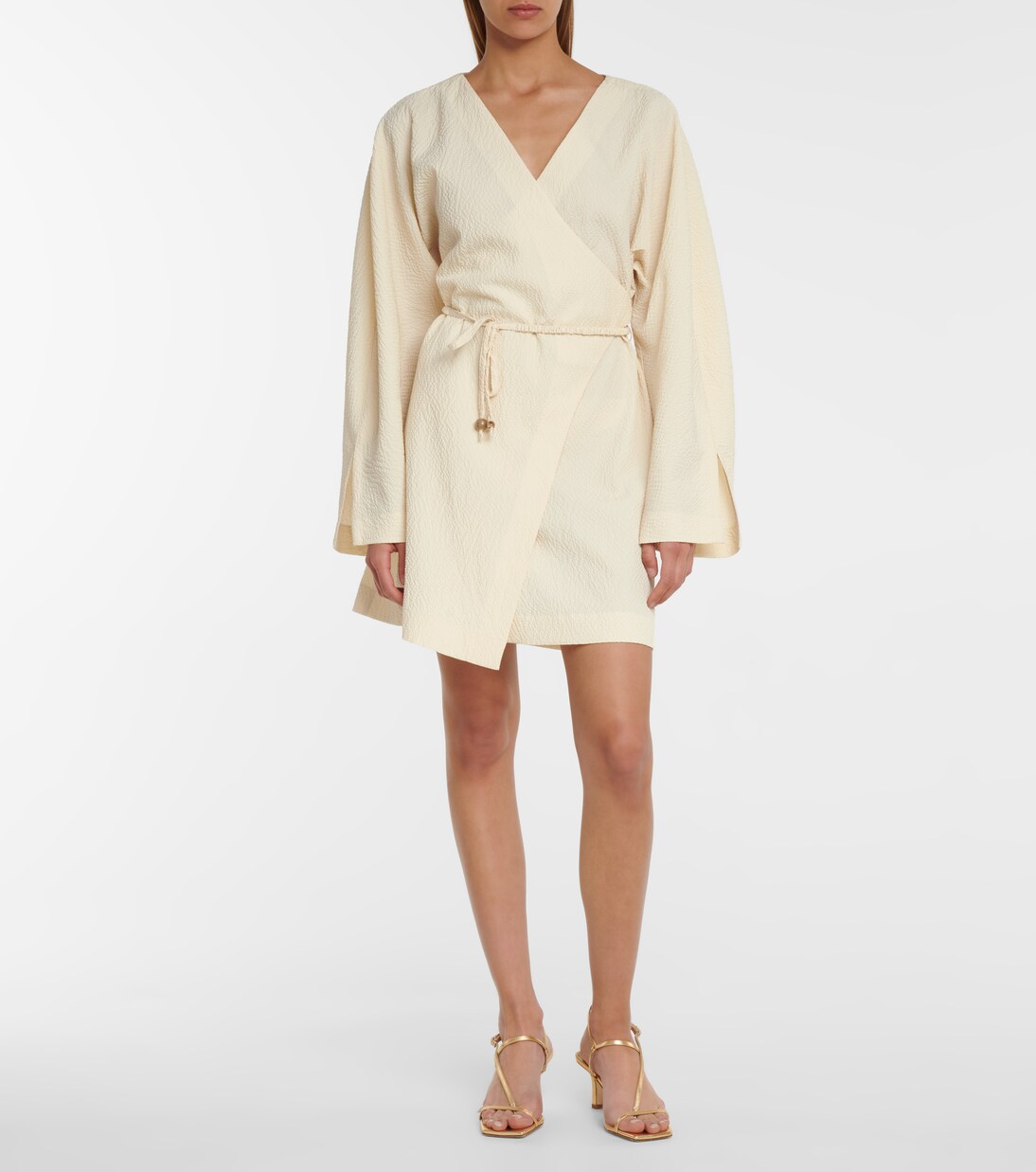 Beech belted seersucker minidress | Nanushka