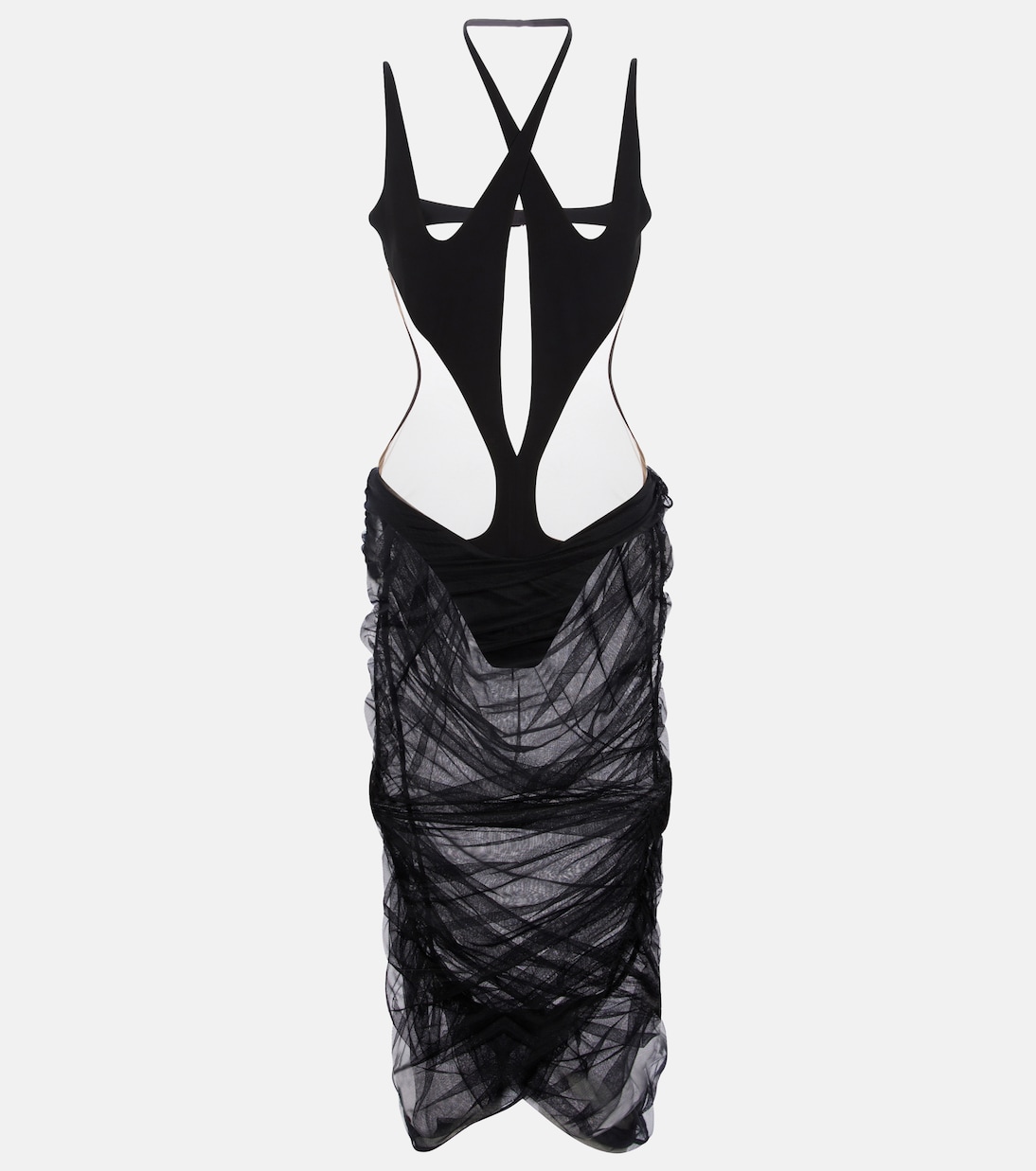 Cutout stretch-jersey midi dress | Mugler