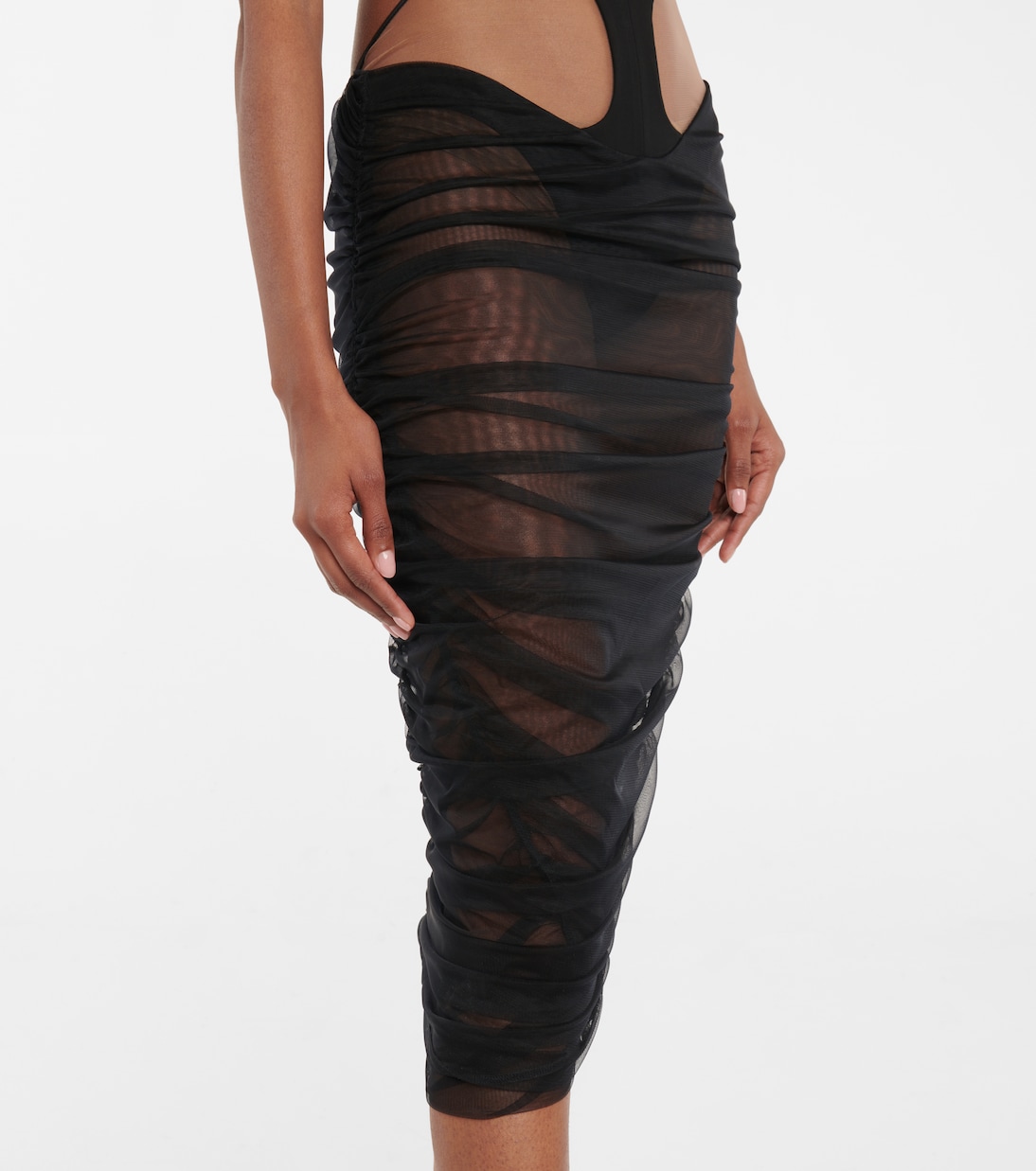 Cutout stretch-jersey midi dress | Mugler