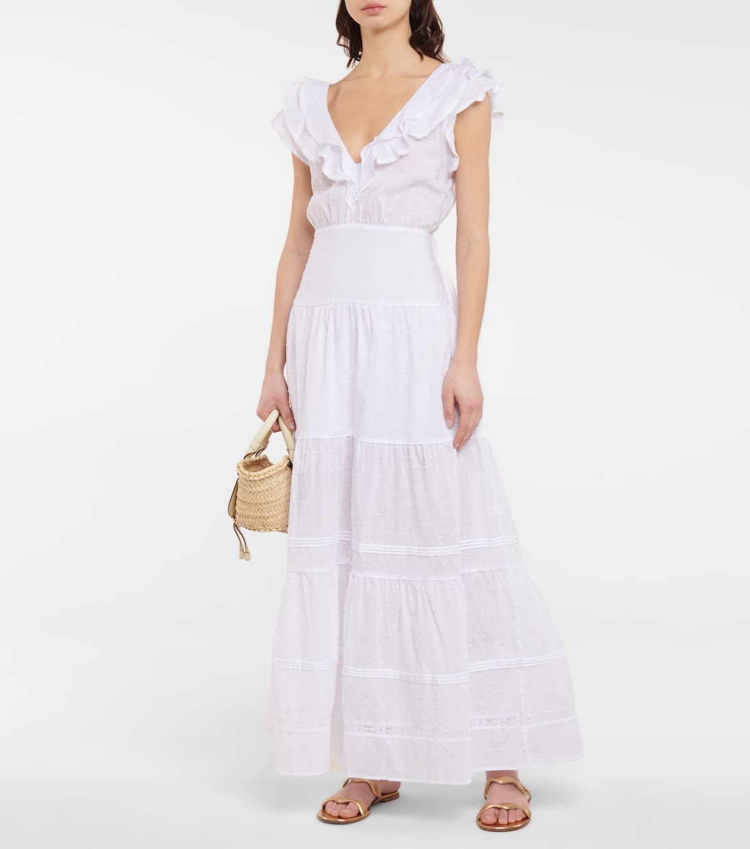 Vestido midi Della de algodón | Poupette St Barth