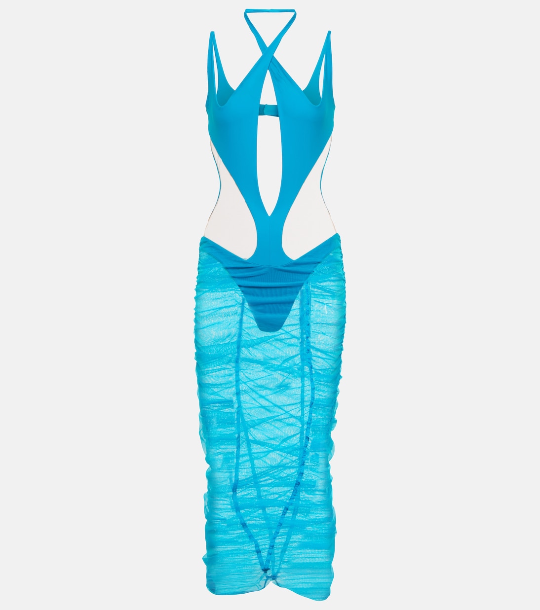 Midikleid aus Jersey und Mesh | Mugler