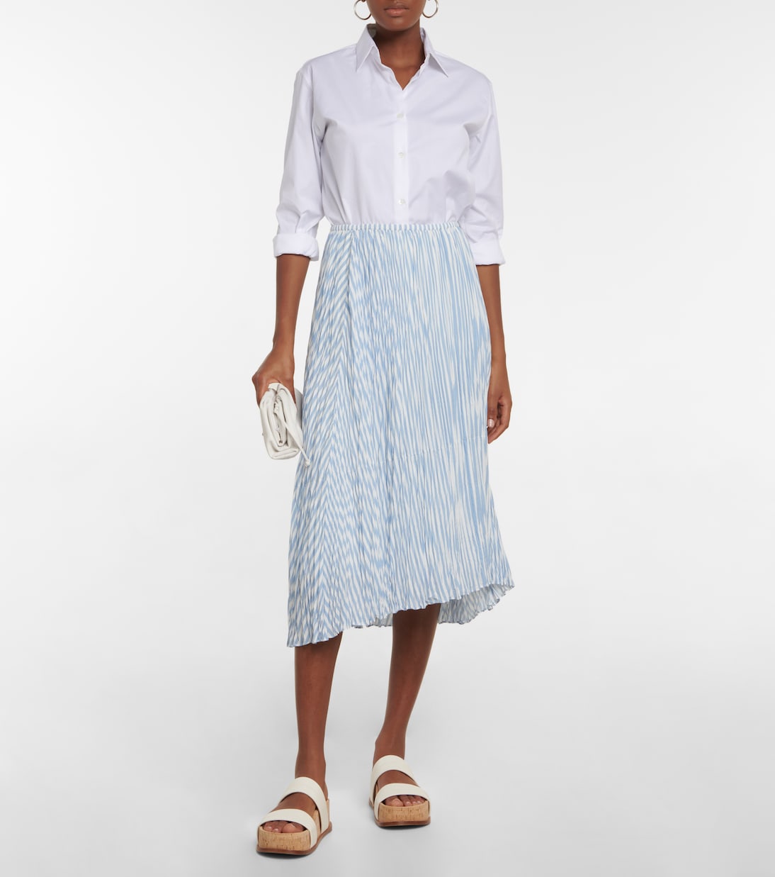 Falda midi a rayas | Vince