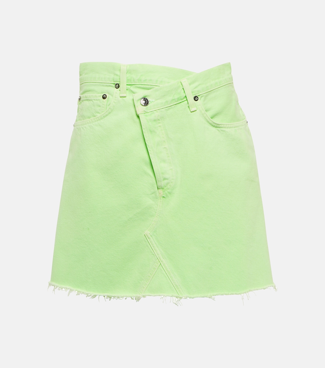 Criss-Cross high-rise denim miniskirt | Agolde