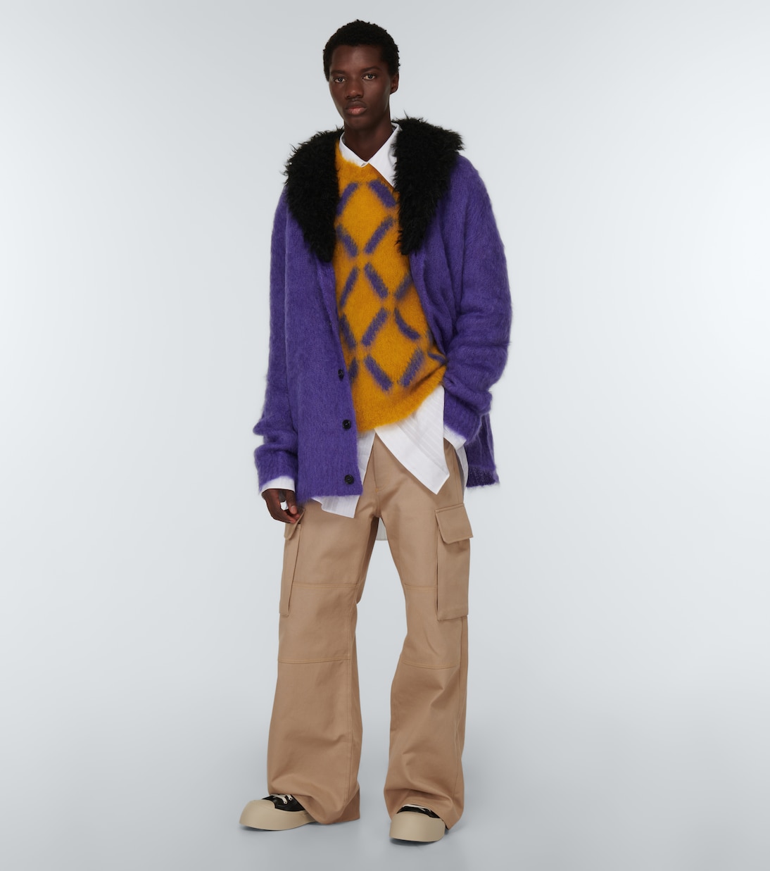 Pull intarsia en mohair mélangé | Marni