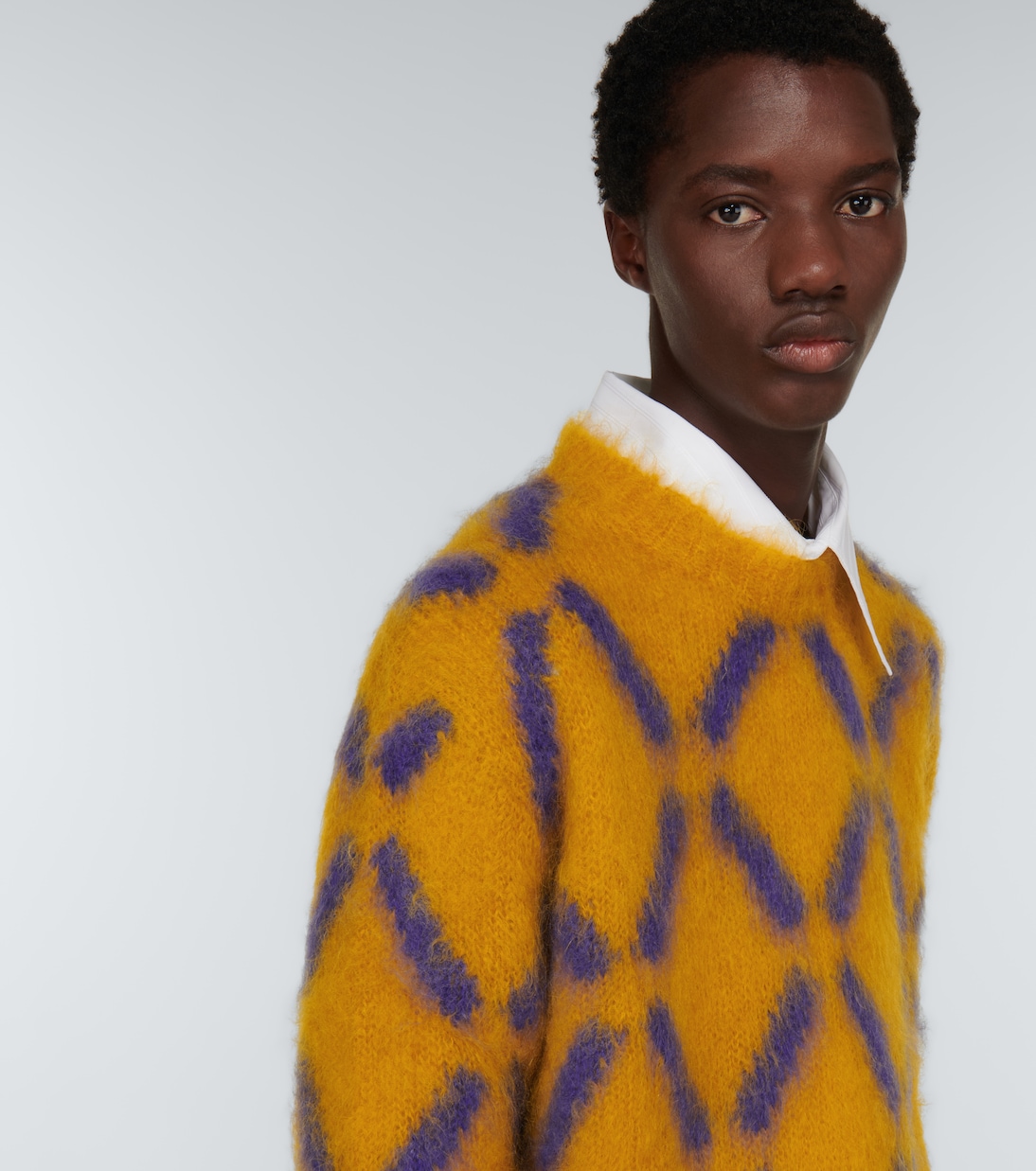Pull intarsia en mohair mélangé | Marni