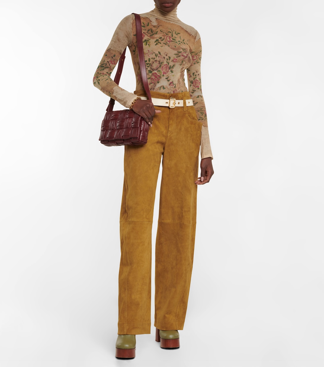 Cassidy high-rise wide-leg suede pants | Stouls
