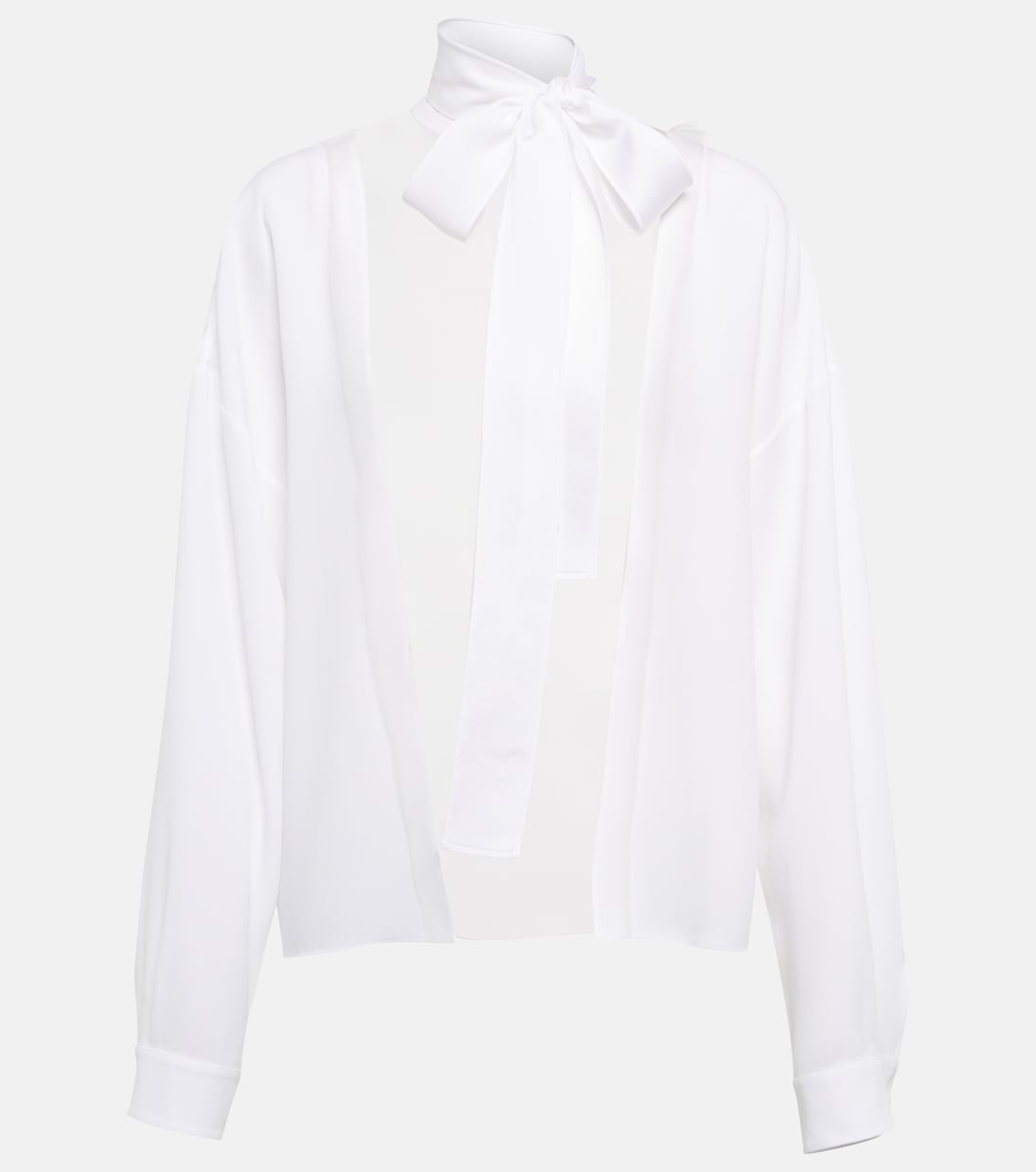 Blusa in sablé con lavallière | Miu Miu