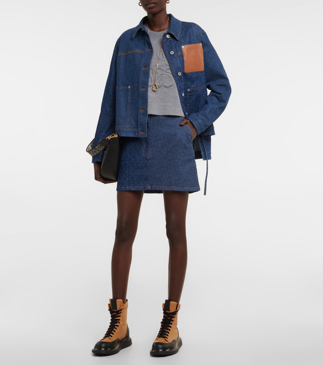 Anagram cropped wool-blend sweater | Loewe
