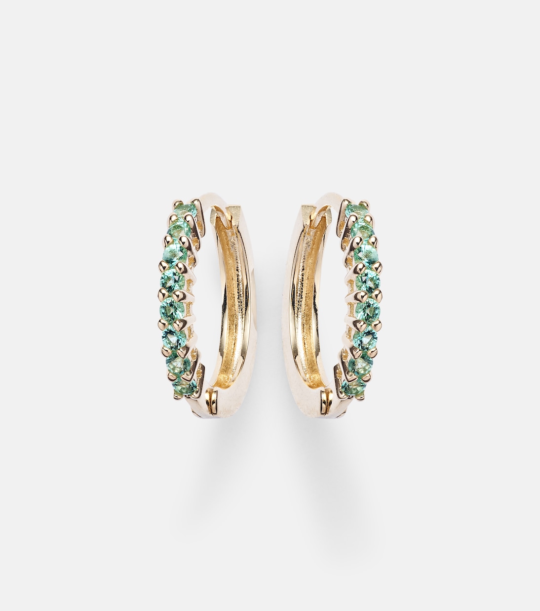 Boucles d’oreilles en or jaune 14 ct et émeraudes | Mateo