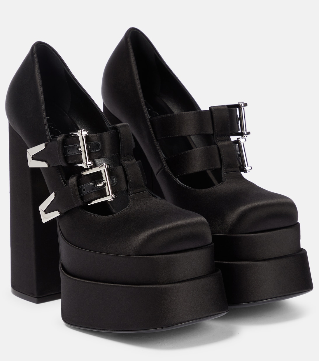 Medusa Aevitas satin platform pumps | Versace