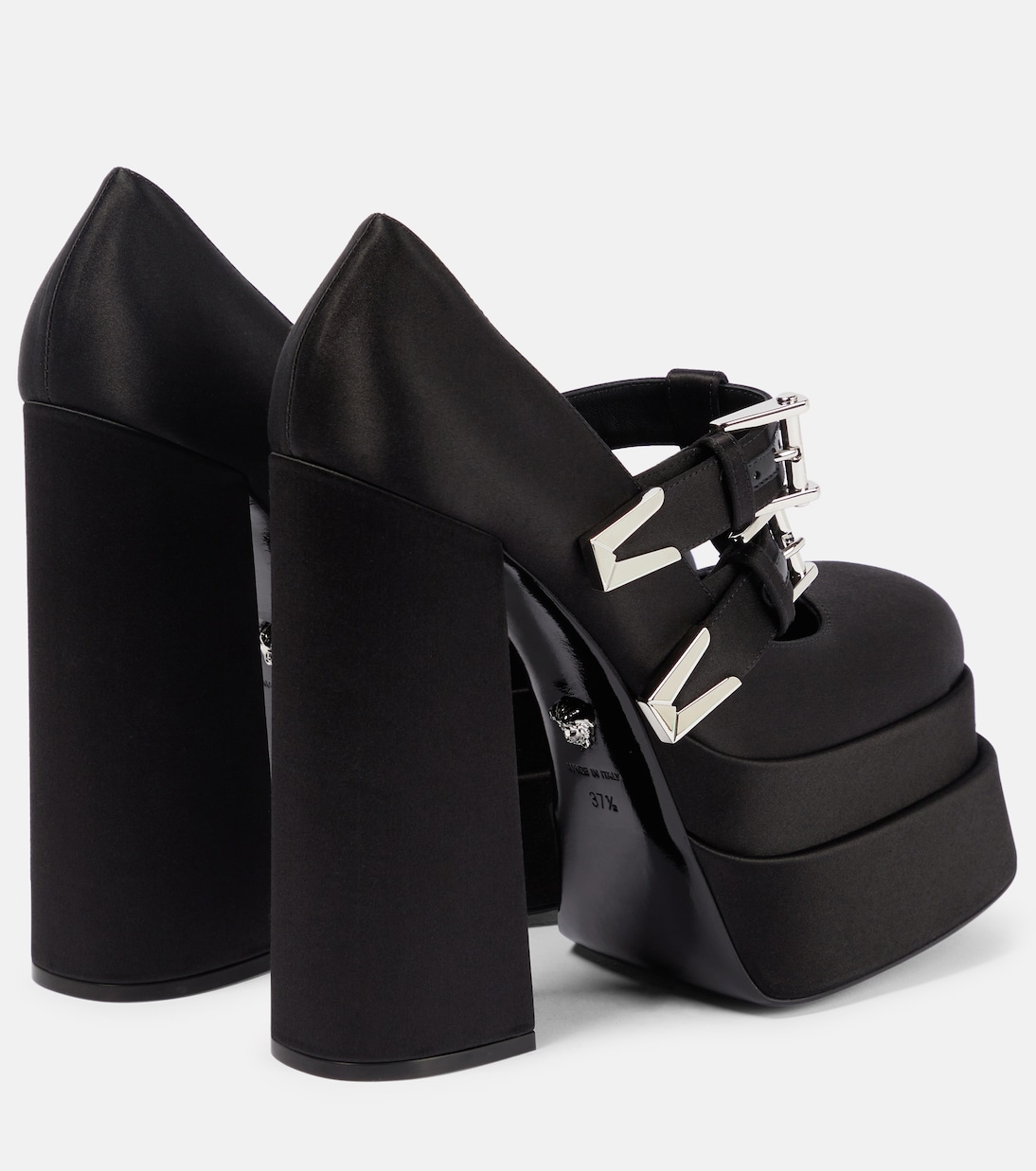 Medusa Aevitas satin platform pumps | Versace