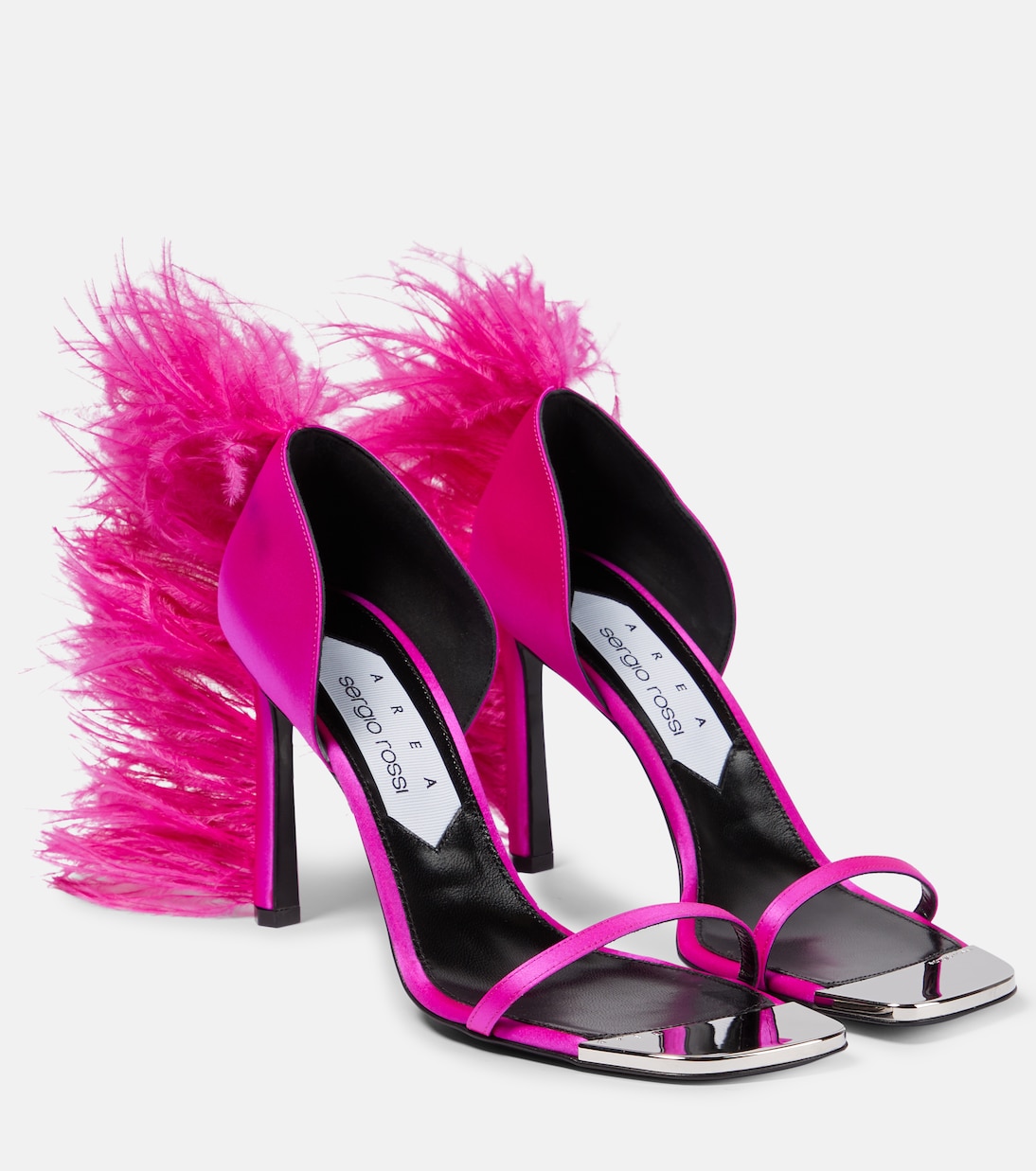 X Sergio Rossi Amazon feather-trimmed sandals | Area