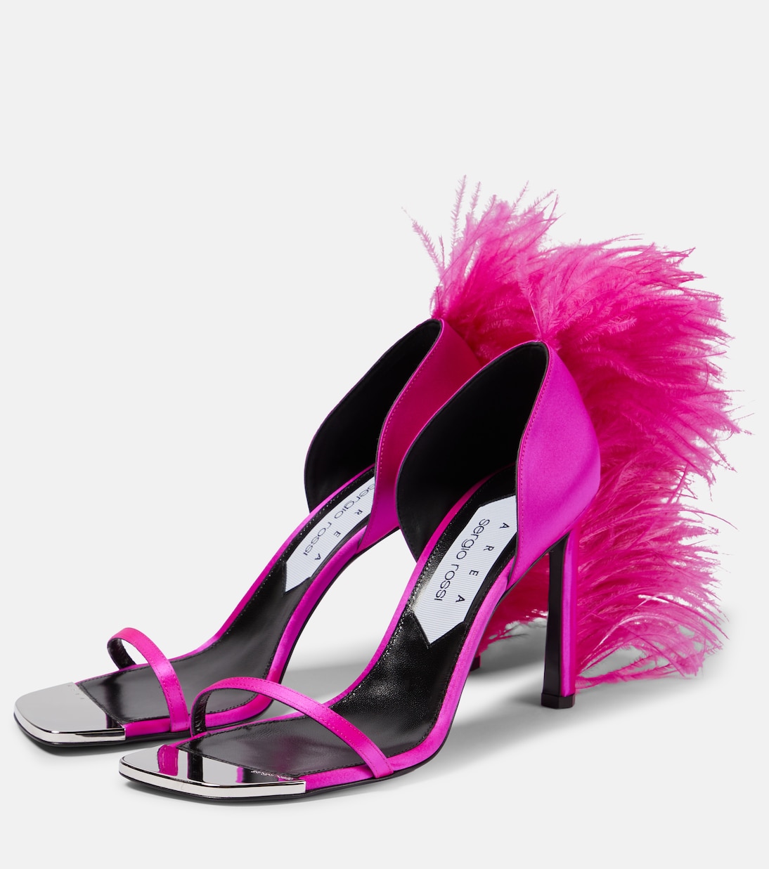 X Sergio Rossi Amazon feather-trimmed sandals | Area