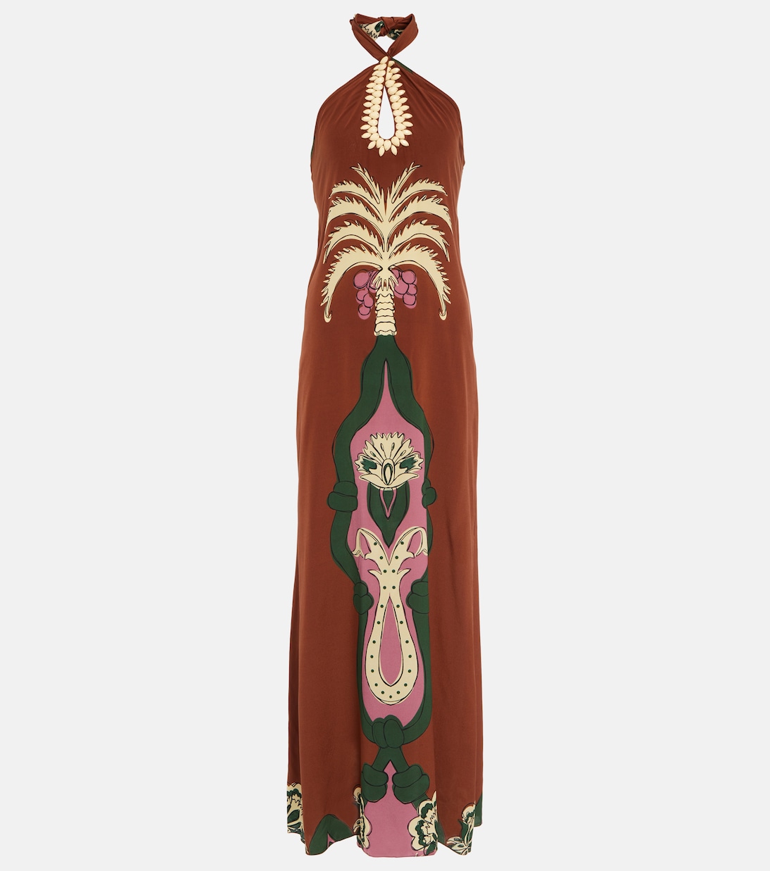 Embroidered crêpe de chine maxi dress | Johanna Ortiz