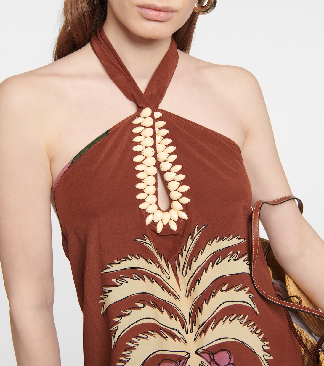 Embroidered crêpe de chine maxi dress | Johanna Ortiz