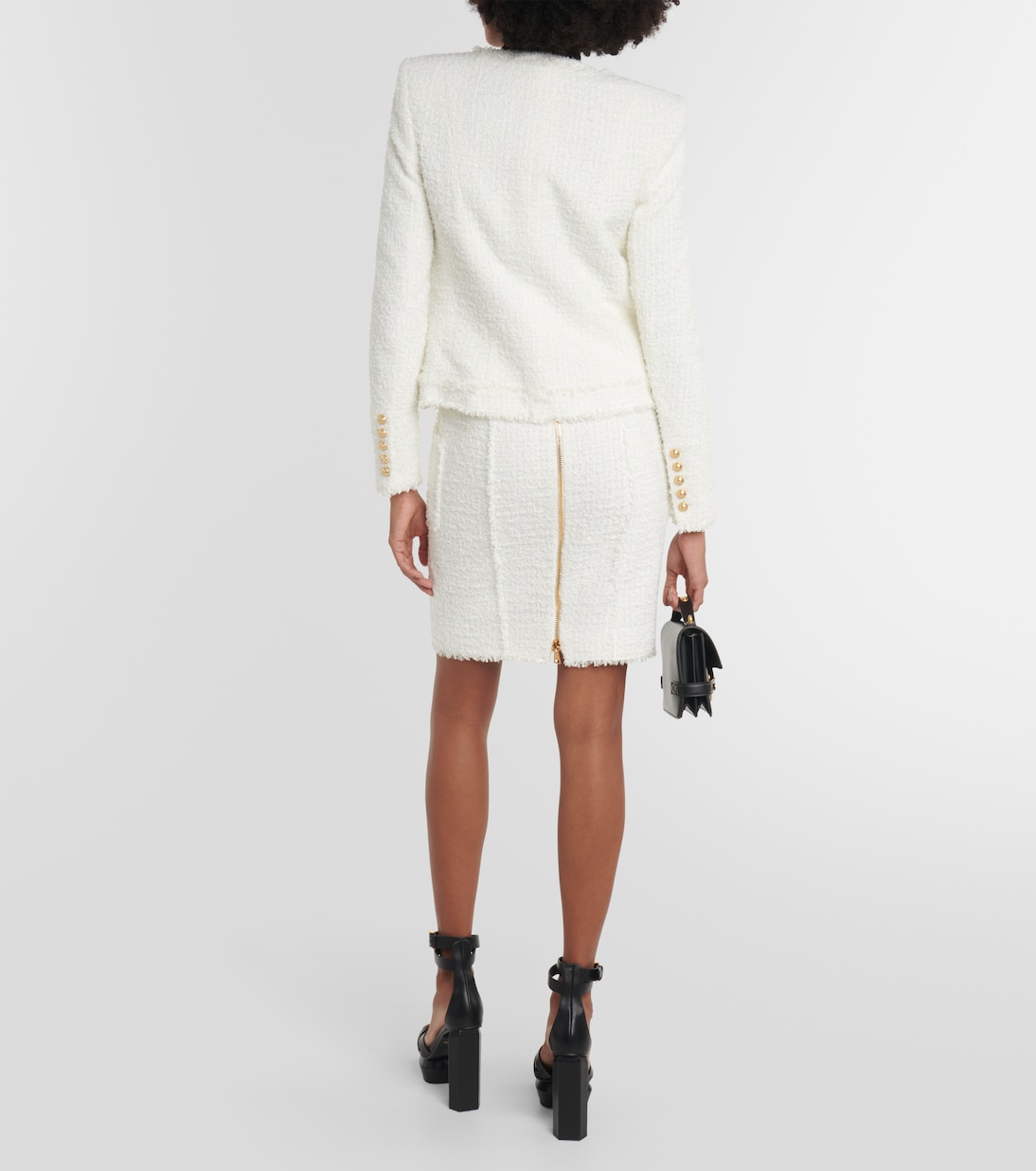Chaqueta de tweed adornada | Balmain