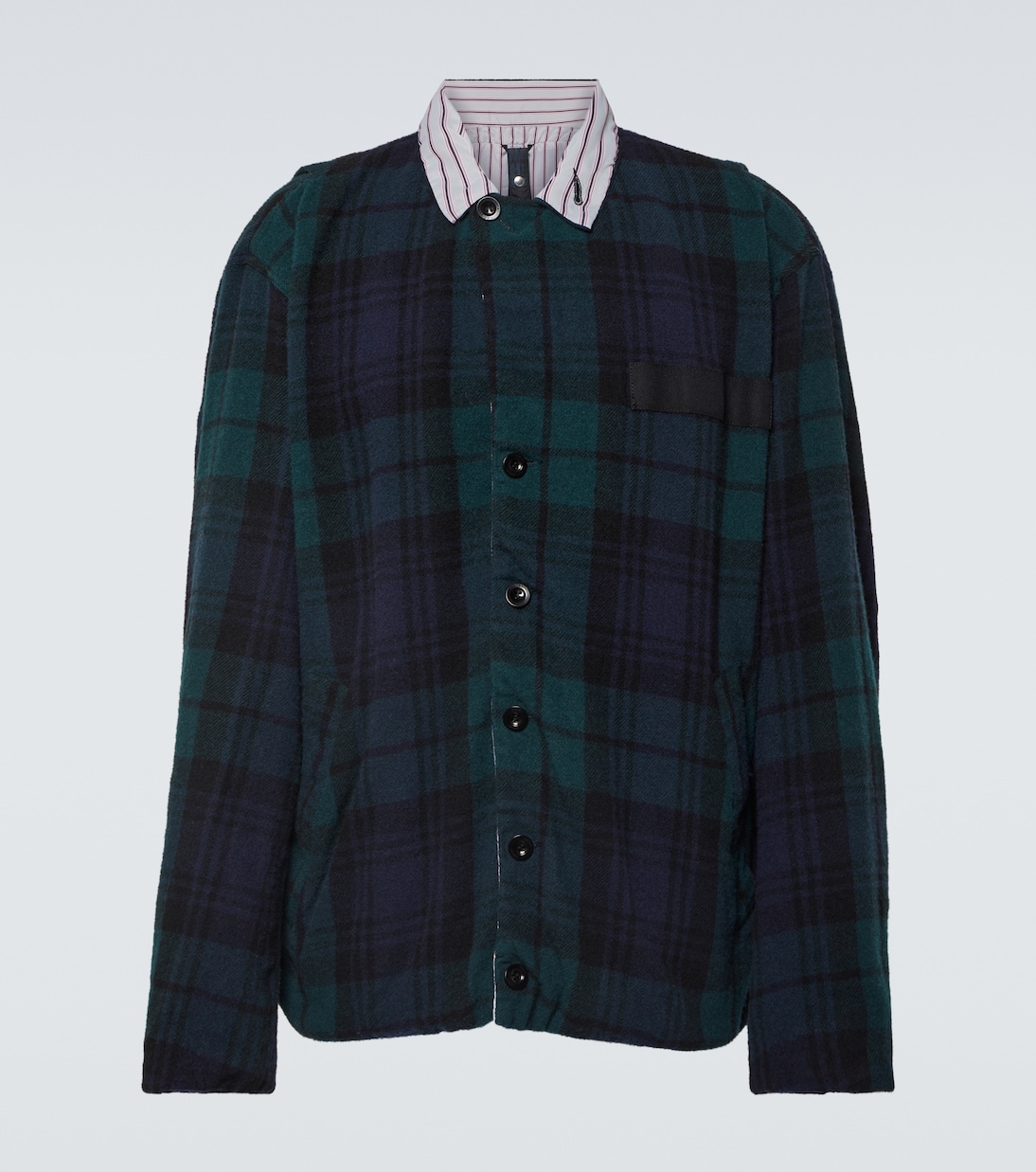 Pinstriped reversible wool jacket  | Sacai