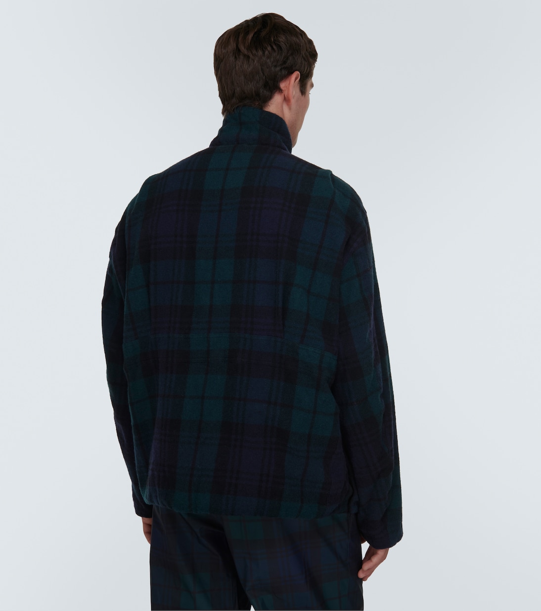 Pinstriped reversible wool jacket  | Sacai
