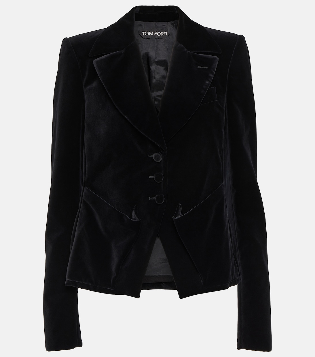 Blazer de botonadura simple en satén | Tom Ford