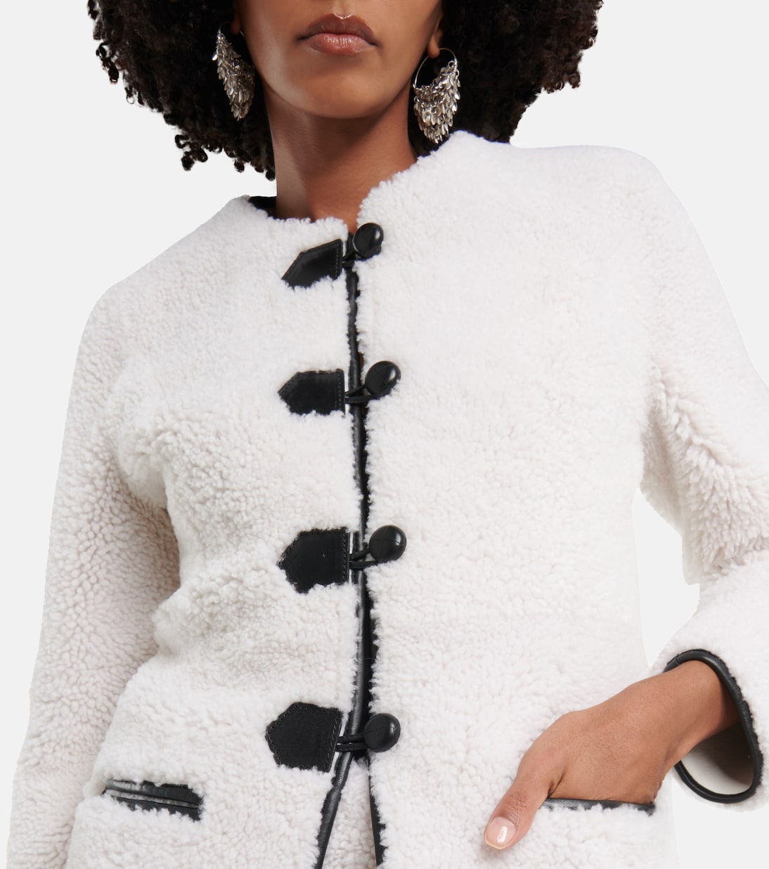 Chaqueta de borrego con piel | Blancha