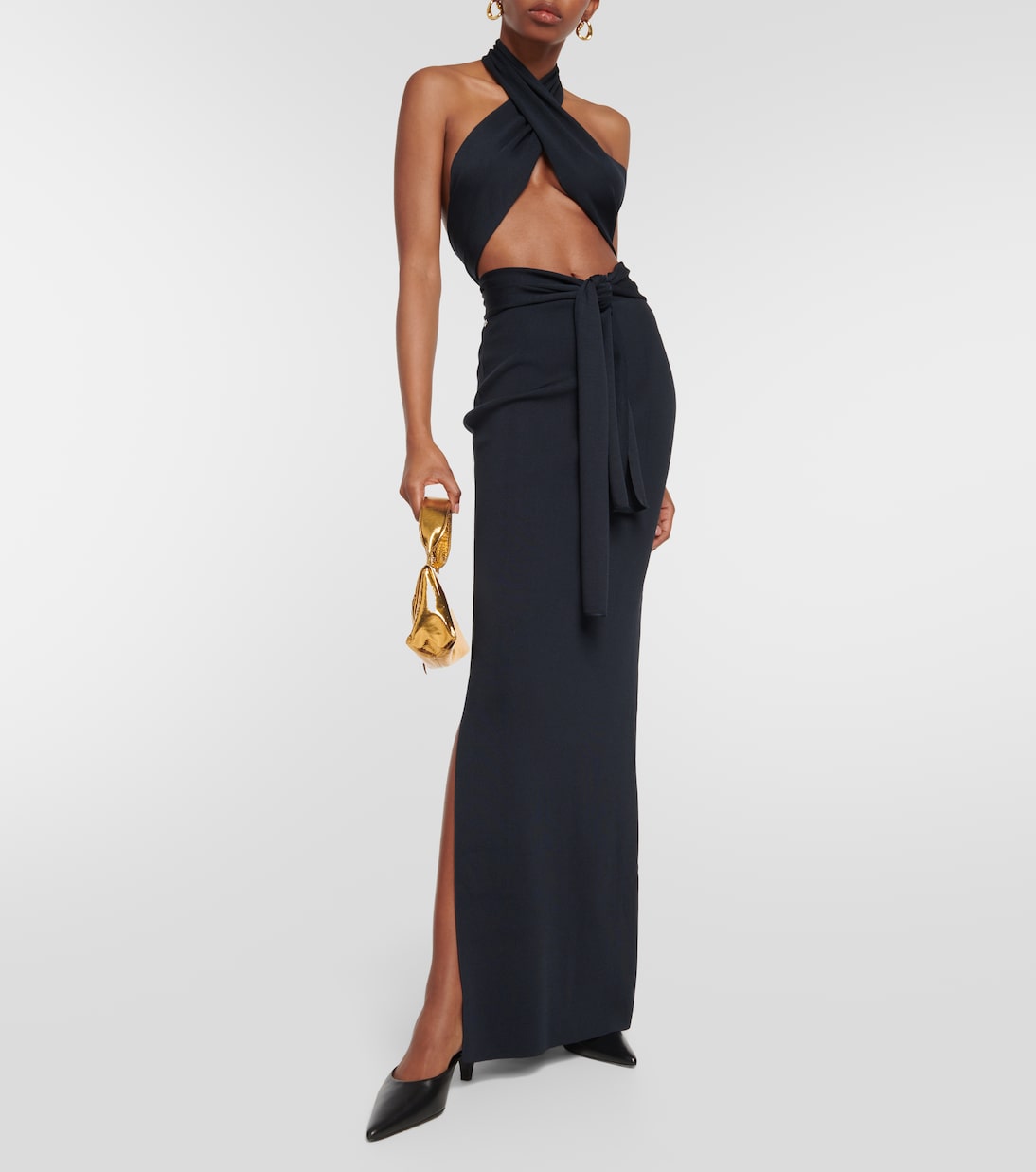 Acis halterneck knit maxi dress | Aya Muse