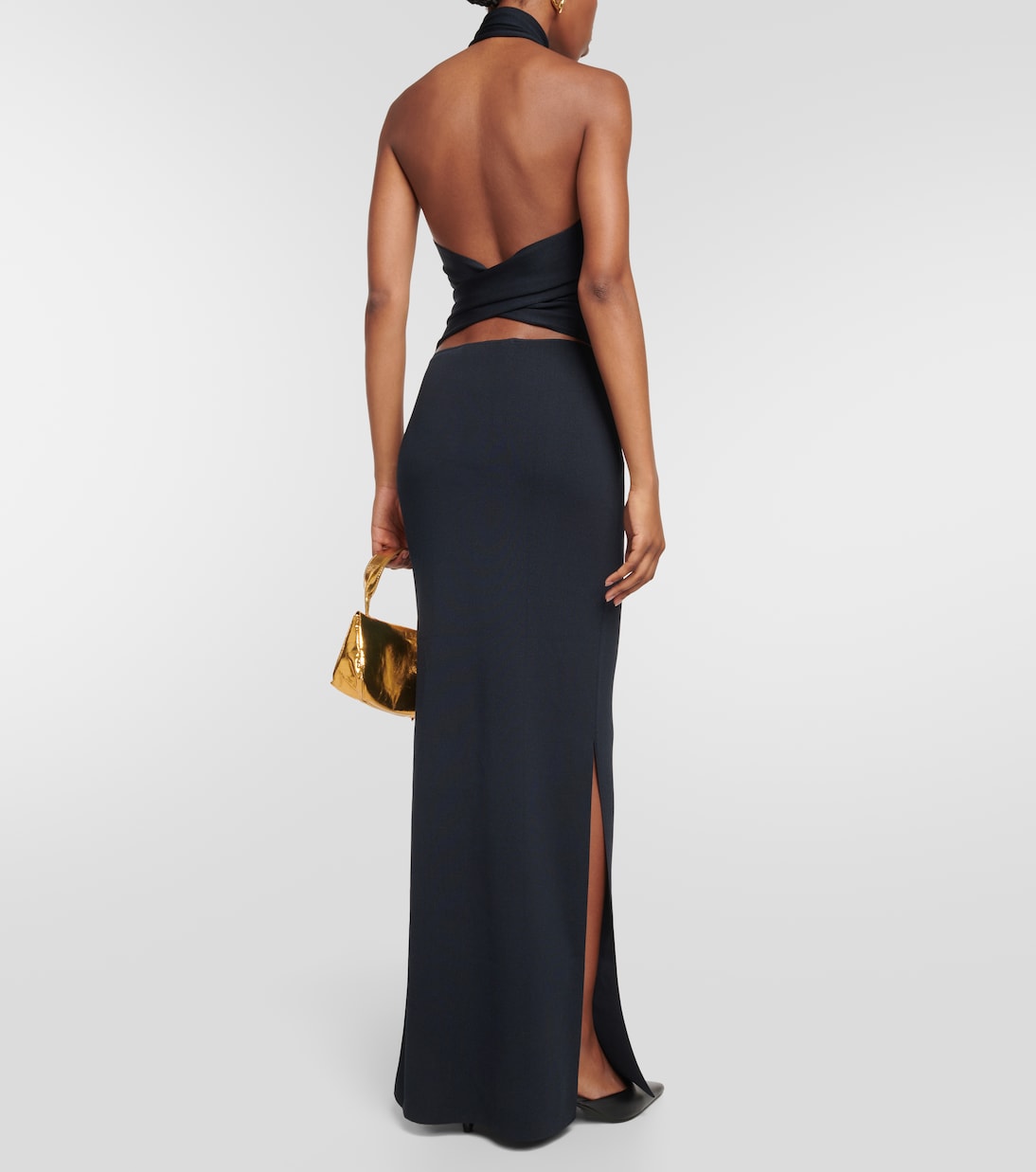 Acis halterneck knit maxi dress | Aya Muse