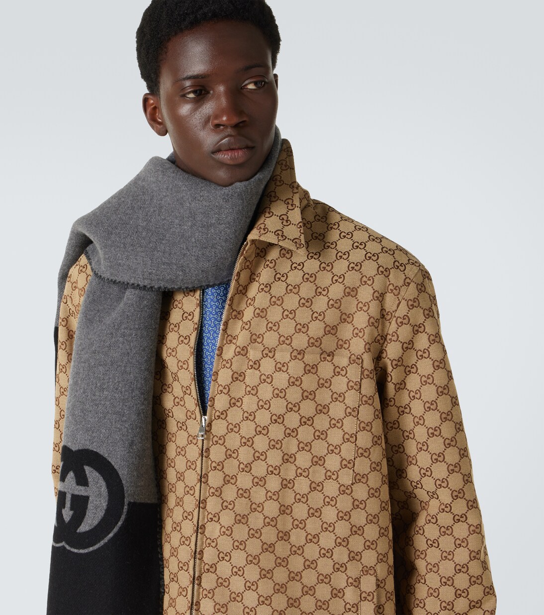 Bufanda de lana y cachemir con GG | Gucci