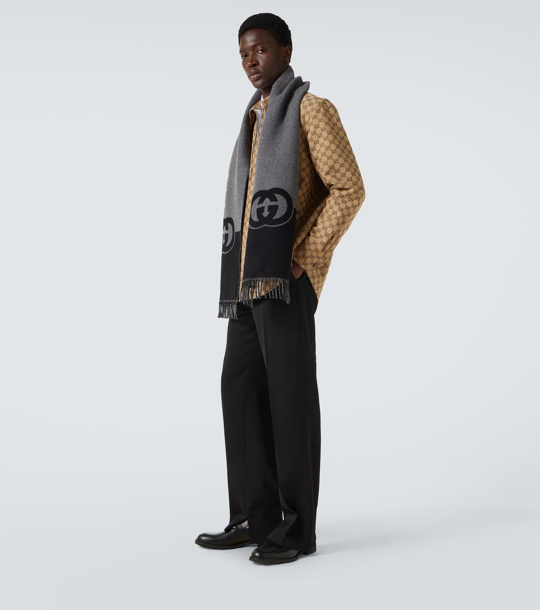 Bufanda de lana y cachemir con GG | Gucci