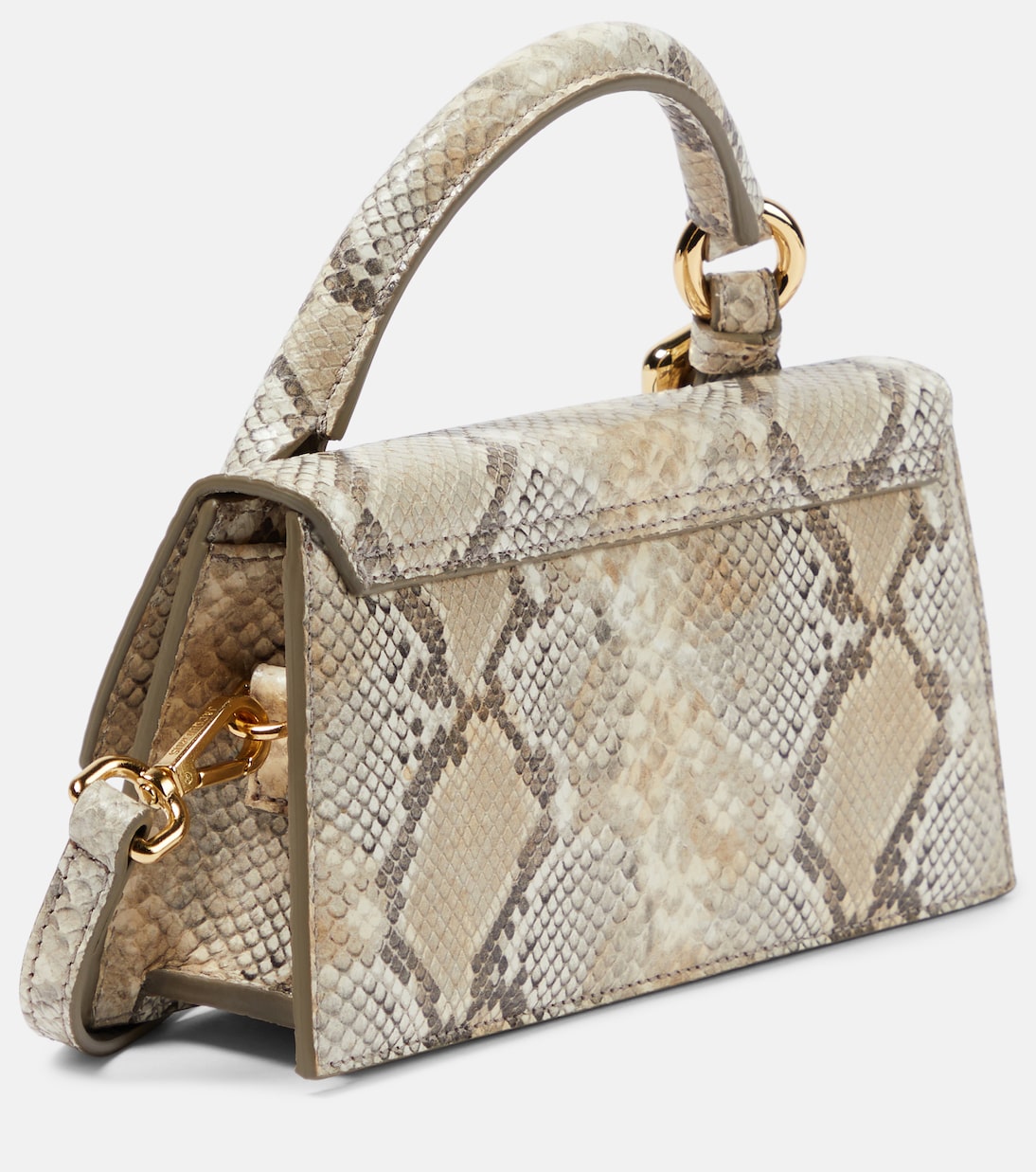 Le Chiquito Long snake-effect leather shoulder bag | Jacquemus