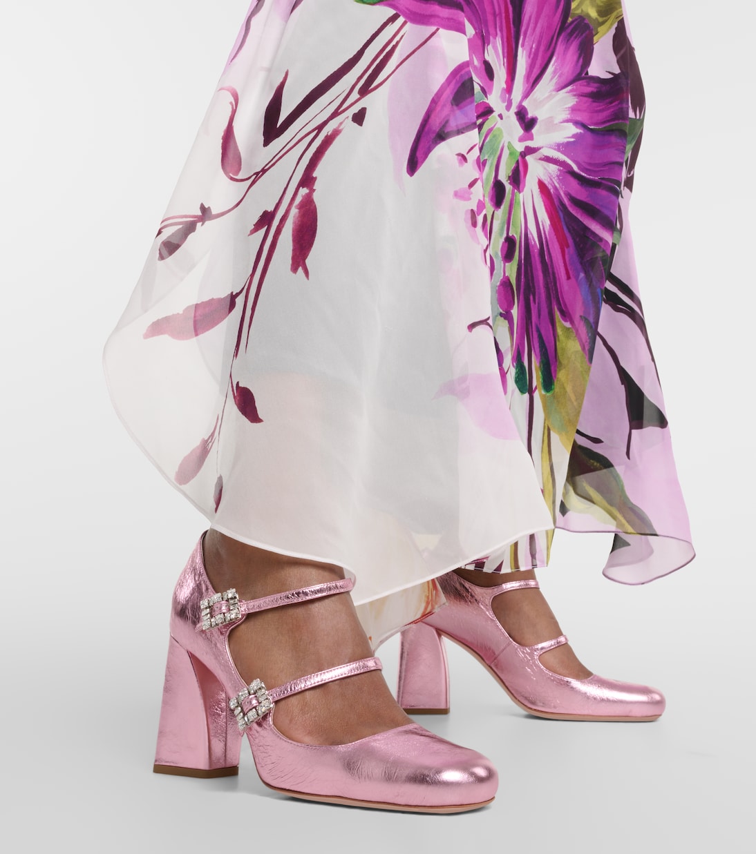 Très Vivier Babies Mini metallic leather pumps | Roger Vivier