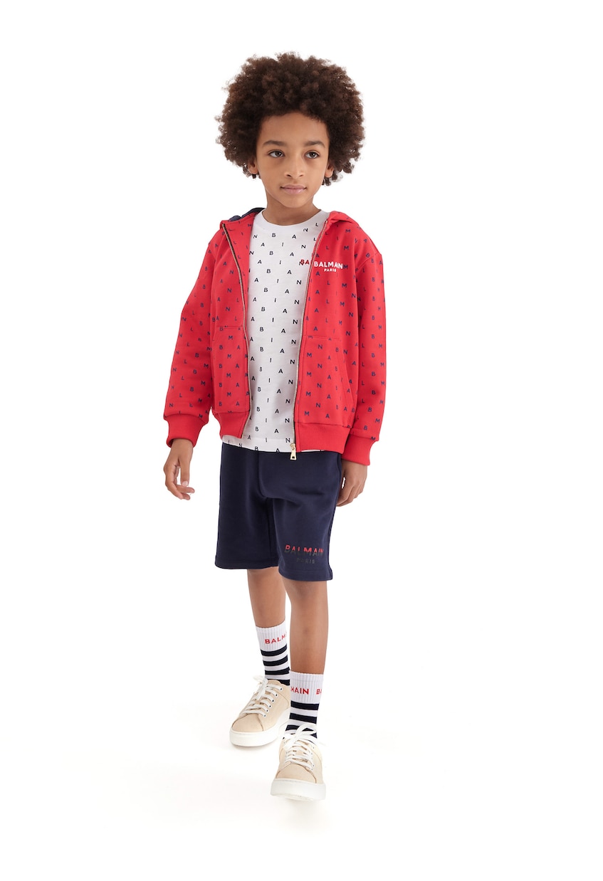 Sudadera con capucha de algodón con logo | Balmain Kids