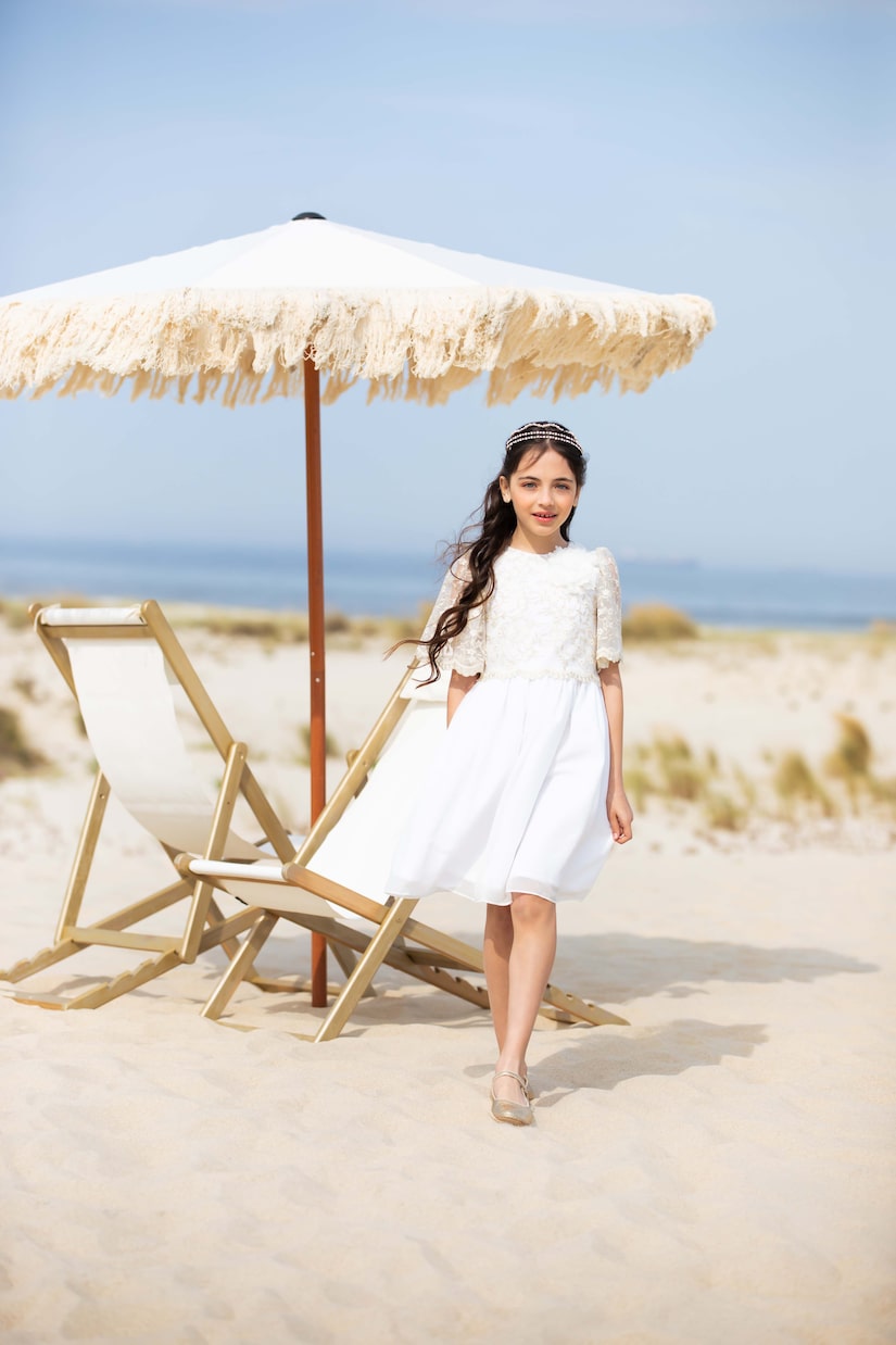 Verziertes Kleid mit Spitze | Patachou