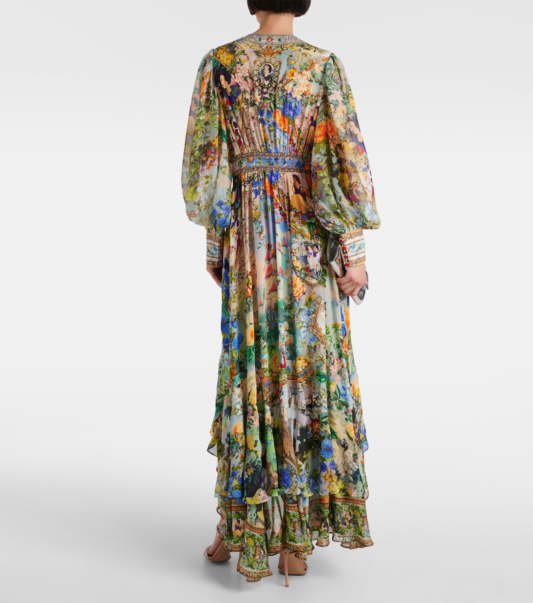 Robe longue en soie imprimée | Camilla